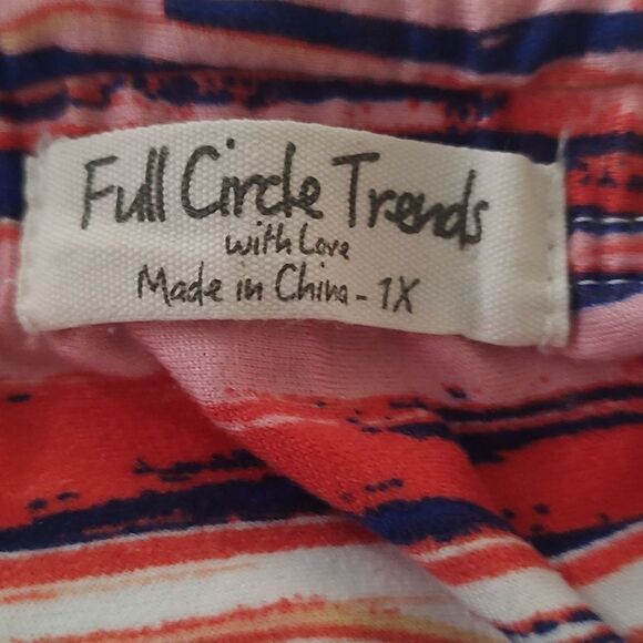 Full Circle Trends with love multicolor off the shoulder romper  Sz 1X - Picture 5 of 5